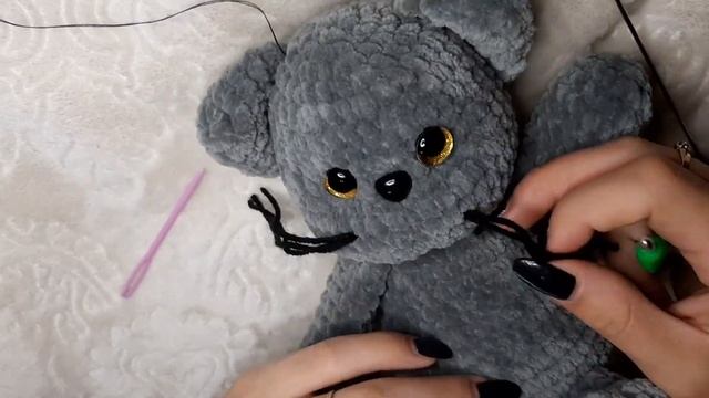 Крепим усы. Вязание крючком. Амигуруми. смотреть онлайн