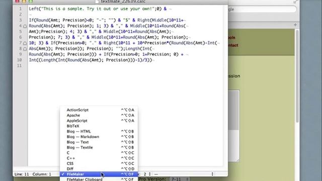 TextMate Bundle for FileMaker 03: Formatting Calculations смотреть онлайн
