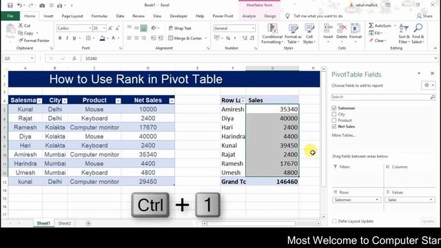 How to Rank With Pivot Table In Excel Hindi || 2007 || 2010 || 2013 || 2016 || 2019 || смотреть онлайн