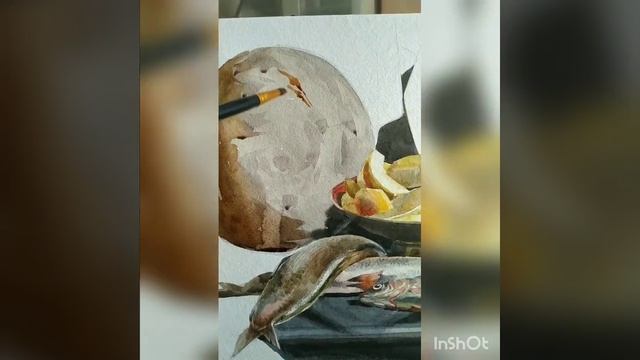 Рисуем Уральский хлеб акварелью . смотреть онлайн