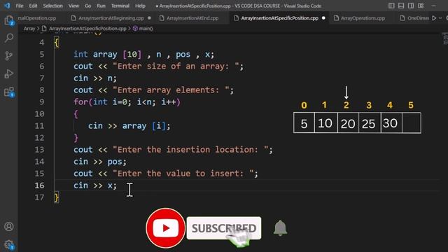 Insertion at Specific Position in Array in C++ - Data Structures ad Algorithms - Coding With Clicks смотреть онлайн