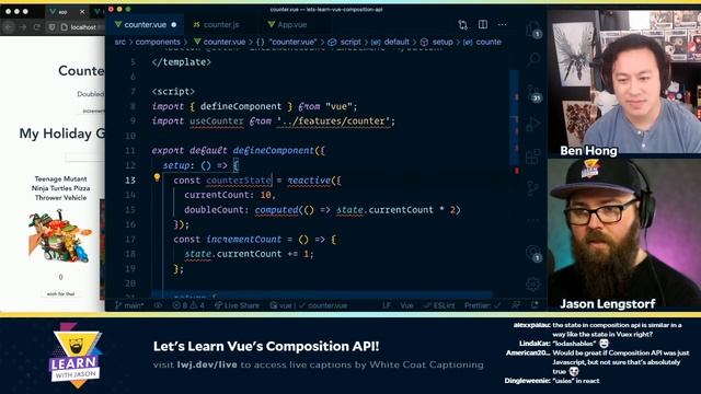 Let's Learn Vue's Composition API! (with Ben Hong) — Learn With Jason смотреть онлайн