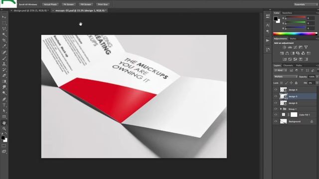 A4 or A5 Trifold Brochure Mock-Up смотреть онлайн