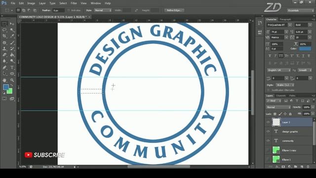 How To Make A Community Logo Design Photoshop | Logo Tutorial For Beginners