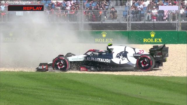 Вылет Цунода Мельбурн 2023 - 1 практика смотреть онлайн