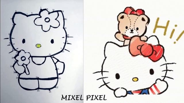 HELLO KITTY ART [MIXEL PIXEL] КАК НАРИСОВАТЬ КИТТИ смотреть онлайн