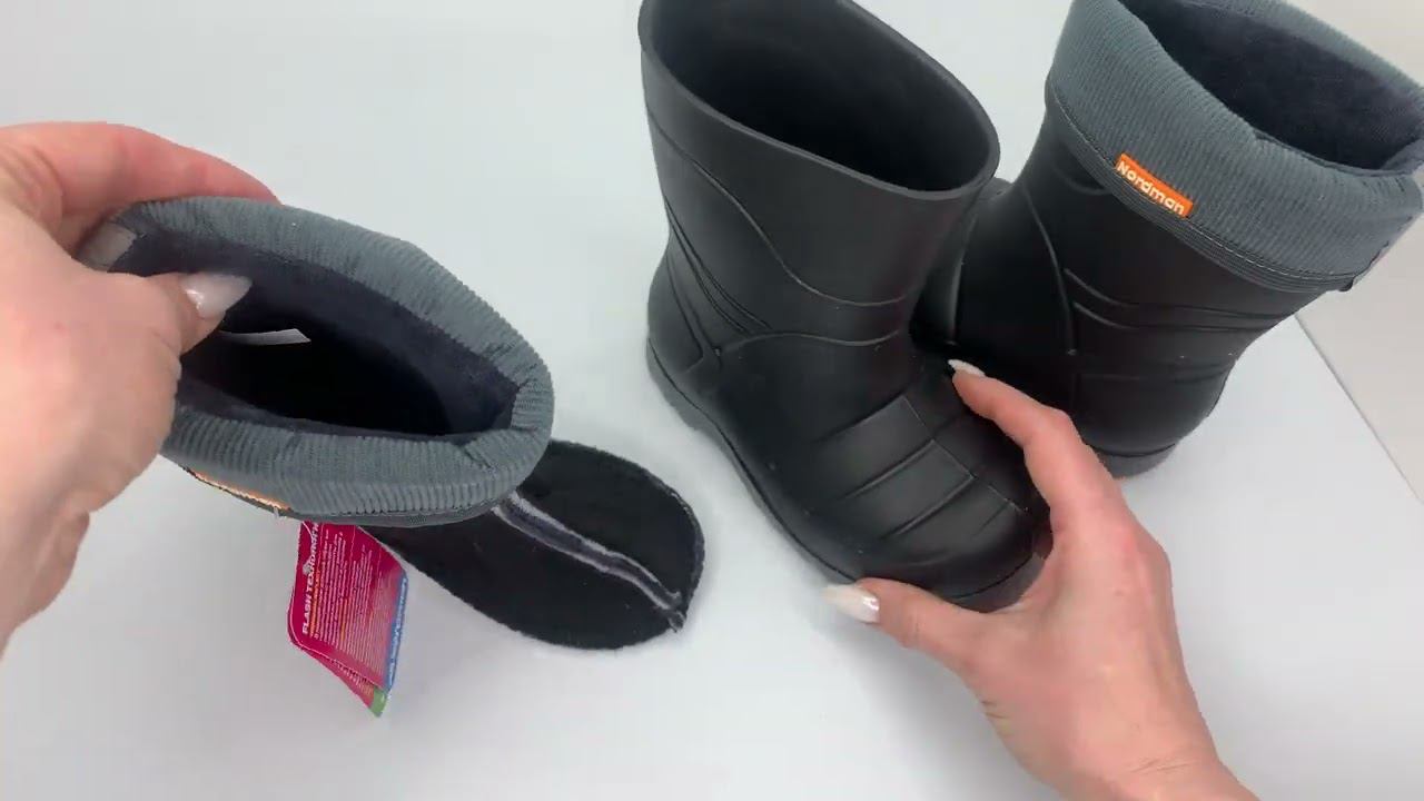 Сапоги Nordman Flash со съемным флисовым утеплителем 912-D05 (черные) смотреть онлайн