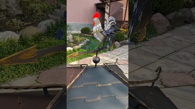 Железный дымник с флюгером петух. смотреть онлайн