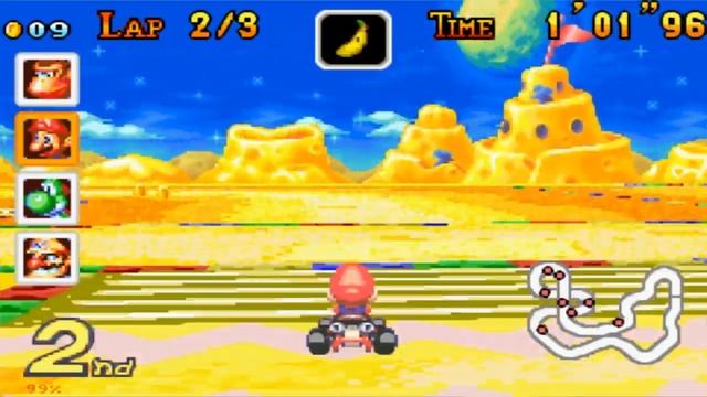 Mario Kart: Super Circuit - Circuit #7 - Cheese Land [GBA Walkthrough] смотреть онлайн