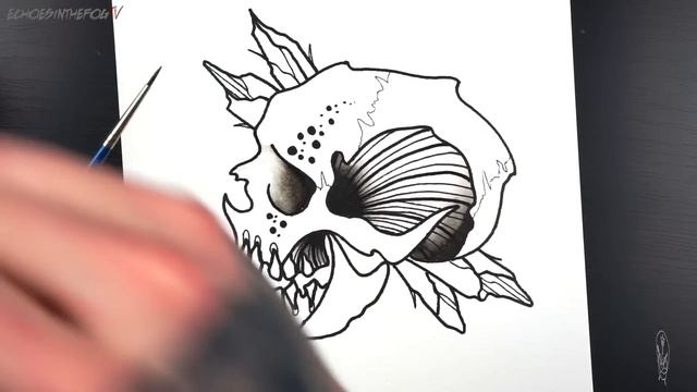 FW Acrylic Ink Tattoo Flash Watercolour Illustration Tutorial смотреть онлайн