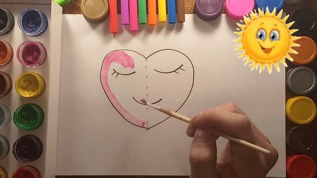 How to draw a heart /Рисовать сердце для детей/画心 /画孩子/Draw heart python смотреть онлайн