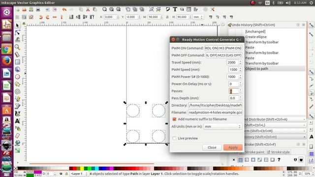 Generate G Code From Inkscape | Install Inkscape Extentions | Ready Motion Control Pluging смотреть онлайн