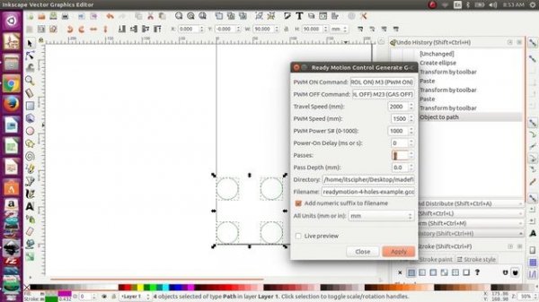 Generate G Code From Inkscape | Install Inkscape Extentions | Ready Motion Control Pluging