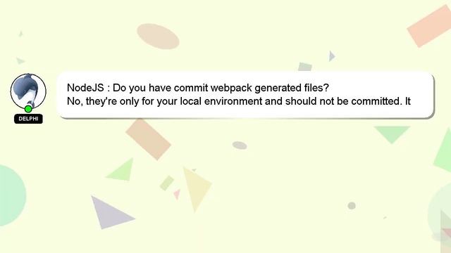 NodeJS : Do you have commit webpack generated files? смотреть онлайн
