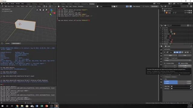 Blender 2.8 Scripting Array Modifier смотреть онлайн