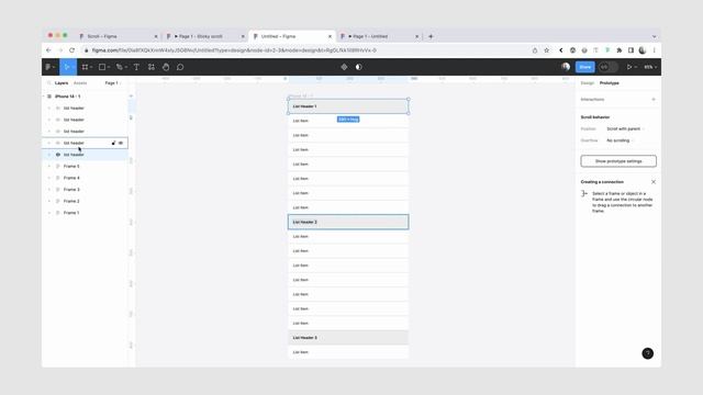 Fixed and sticky scroll / Prototyping in Figma for beginners смотреть онлайн