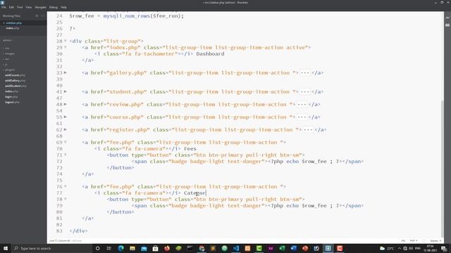 School Managment Project PHP , MySql, Bootstrap : Fetch Data From Mysql Table & Create Sidebar #01 смотреть онлайн