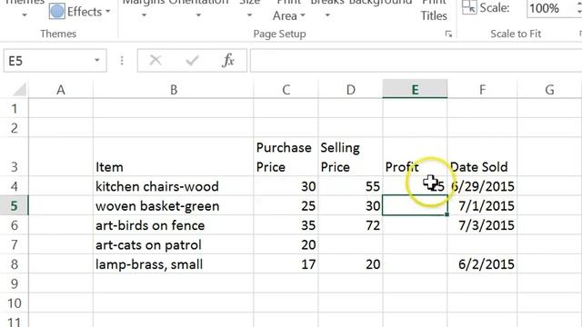 simple excel spreadsheet step 2 enter the profit formula смотреть онлайн