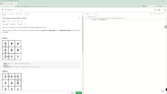 Longest Increasing Path in a Matrix - LeetCode 329 - Python смотреть онлайн