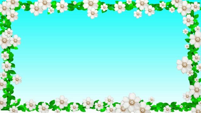 Футаж Рамка с белыми цветами. Фон для монтажа смотреть онлайн