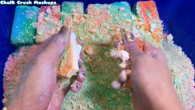 Rainbow Edit: Crushing Dyed Chalk Sounds #chalkcrush #viral #asmr #subscribenow