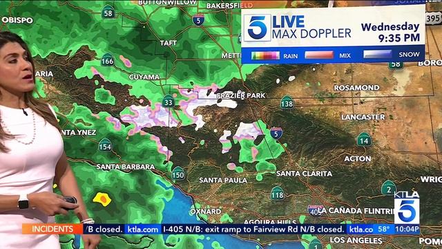 Overnight showers, mountain snow forecast for SoCal смотреть онлайн