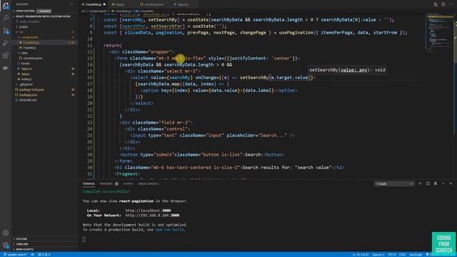 ReactJS pagination using custom hook part 2 - search смотреть онлайн