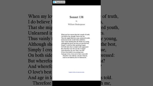 Sonnet No 138 смотреть онлайн