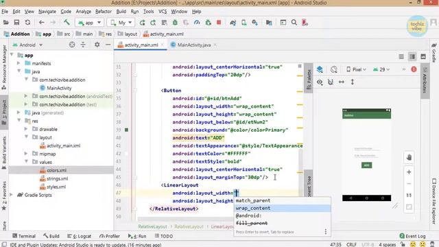 Add Two Numbers Android Studio | Simple Tutorial For How To Add Two Numbers Android смотреть онлайн
