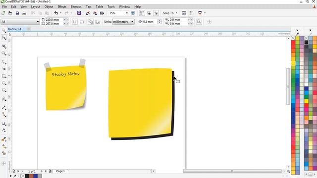 How to Design a Sticky Note CorelDraw X7 Tutorial смотреть онлайн
