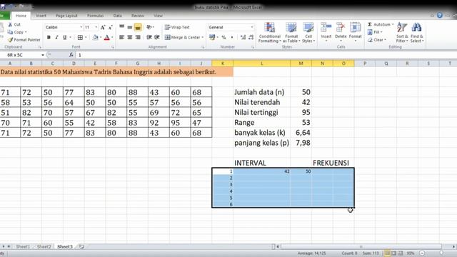 CARA MEMBUAT TABEL DISTRIBUSI FREKUENSI MENGGUNAKAN EXCEL
