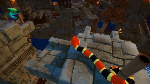 Snake Pass! Level 12 - Roasted Ruin Walkthrough All Collectibles/Coins (Nintendo Switch) смотреть онлайн