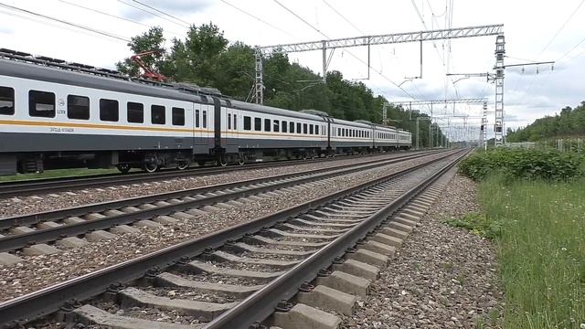 Электропоезд ЭП2Д-0136 "ЦППК" (ТЧ-17) пригородный поезд №7272/7271 Нахабино - Подольск. смотреть онлайн