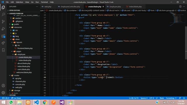 Laravel 8 Crash Course Part 6: How to insert data into database in laravel 8 using Eloquent model смотреть онлайн