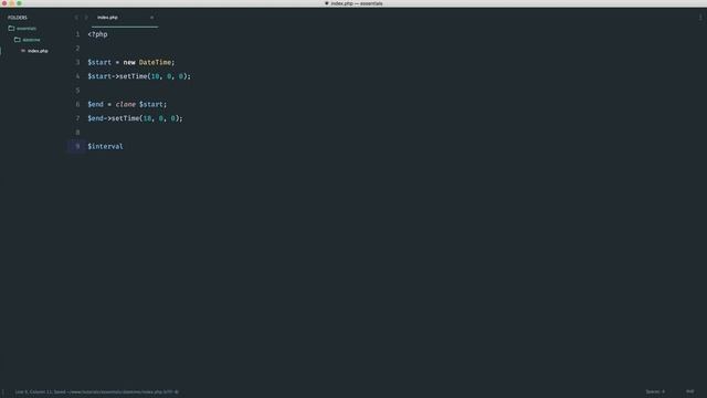 PHP Essentials: DateTime: DateTime Periods (7/9) смотреть онлайн