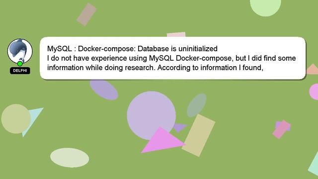 MySQL : Docker-compose: Database is uninitialized смотреть онлайн