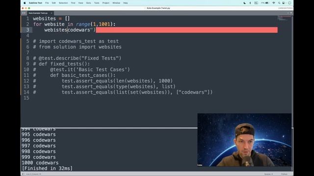 Codewars (Python?) | Kata Example Twist | kyu8 смотреть онлайн