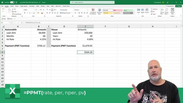 Excel PPMT Function - calculate principal on loan payment | Excel One Minute Quick Reference смотреть онлайн