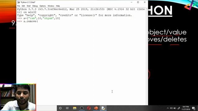 Python List Remove Function - With Program Exercise - In Hindi смотреть онлайн