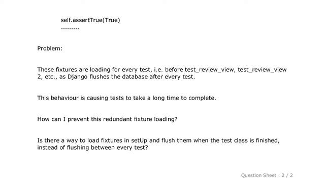 Django : How to load fixtures only once in django unit tests ? смотреть онлайн