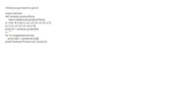 Cartesian Product Combine 3 List into 1 List of String (2 answers) смотреть онлайн