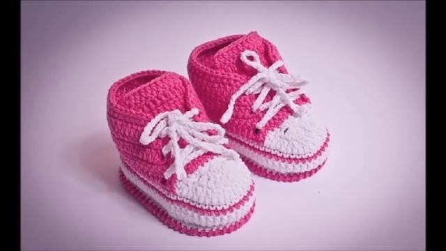 Учимся вязать крючком пинетки кеды