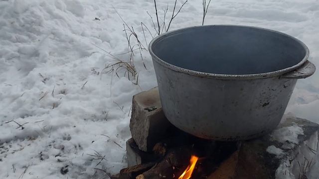 Готовим плов в казане .Прогулка в лесу ,Испугались диких собак. смотреть онлайн