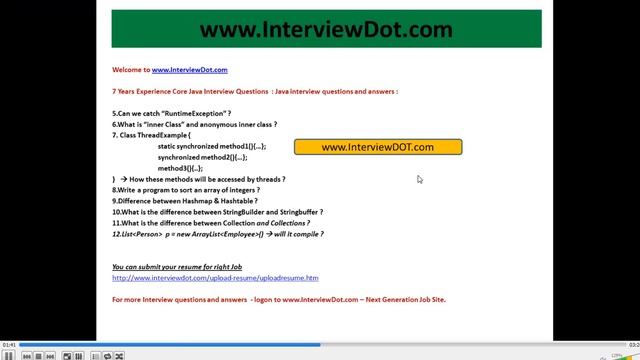 Core Java Interview Questions and Answers for Experienced Programmer смотреть онлайн