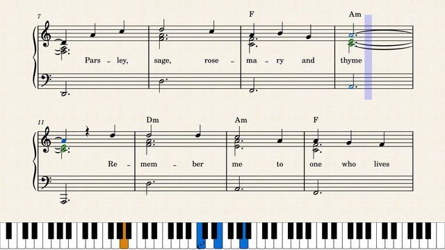 Scarborough Fair piano tutorial (with lyrics and chords) - Simon and Garfunkel FREE SCORE смотреть онлайн