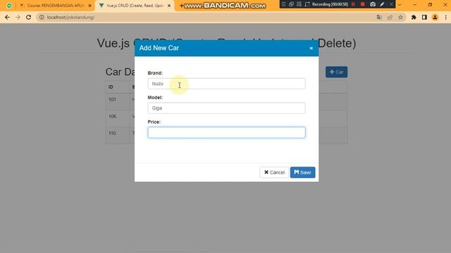 Tugas UTS #2 Implementasi Vue.js CRUD (Create, Read, Update dan Delete) menggunakan MySQL смотреть онлайн