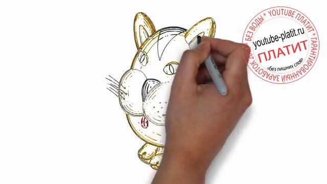 Как нарисовать карандашом морду кота поэтапно смотреть онлайн