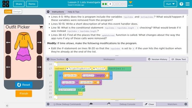 Code.org Lesson 2.1 Lists Investigate | Tutorial with Answers | Unit 6 C.S. Principles смотреть онлайн