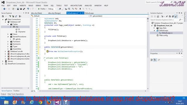 How to fetch data from database and fill it in asp.net dropdownlist? смотреть онлайн