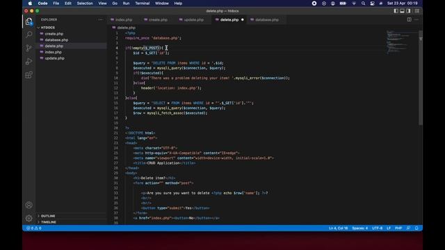 Part 6 - How to build a simple PHP + SQL CRUD Web Page (For Beginners!) Delete Function смотреть онлайн